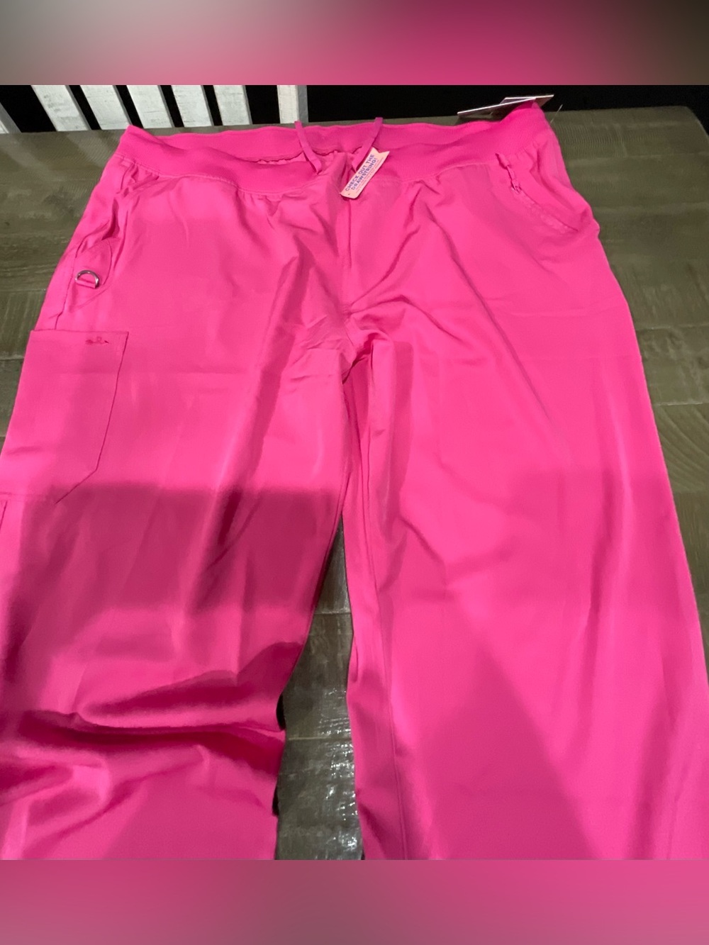 Scrubs pants for women Bright Hot Pink Straight-Leg Pants - Picture 3 of 6